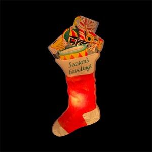 Large Vintage Wall Light up Christmas Stocking